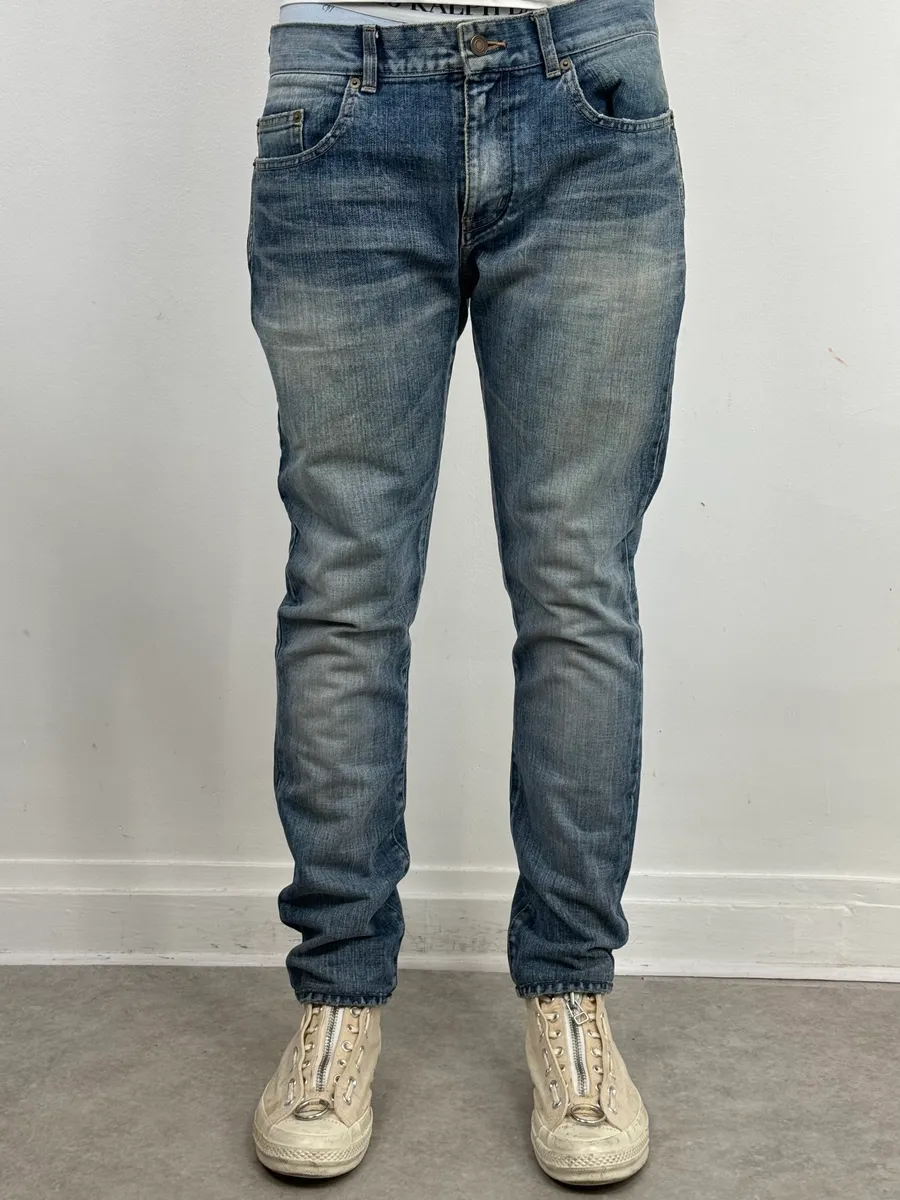 SS2017 Saint Laurent Blue Slim Denim Jeans - Image 2