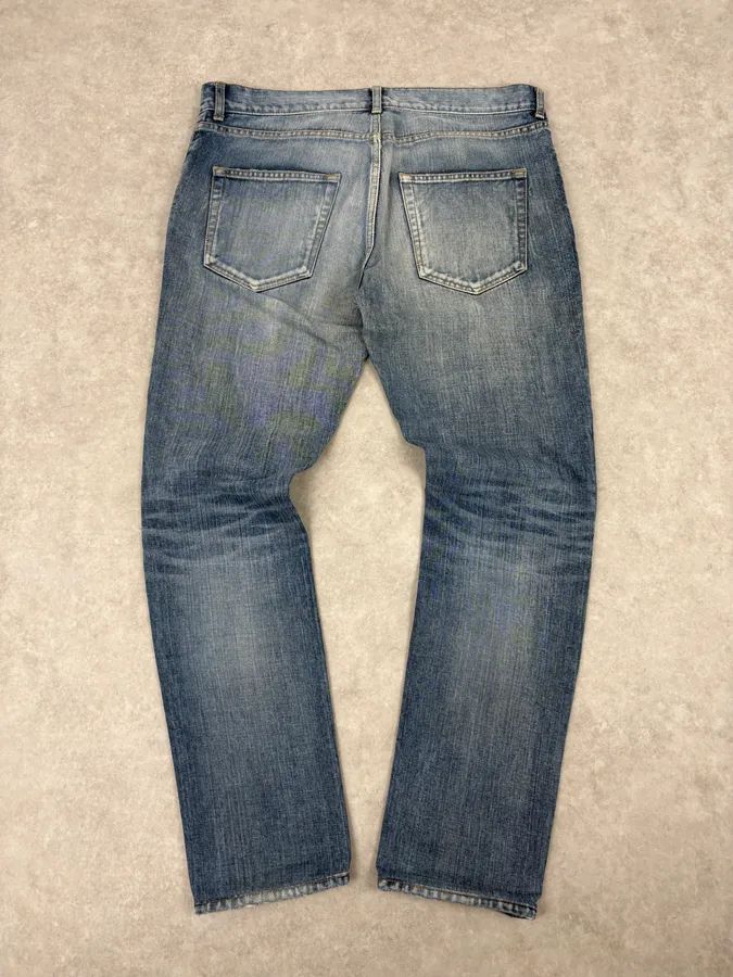 SS2017 Saint Laurent Blue Slim Denim Jeans - Image 6