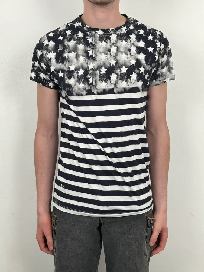 SS2018 Balmain Black White Star T-Shirt - Image 2