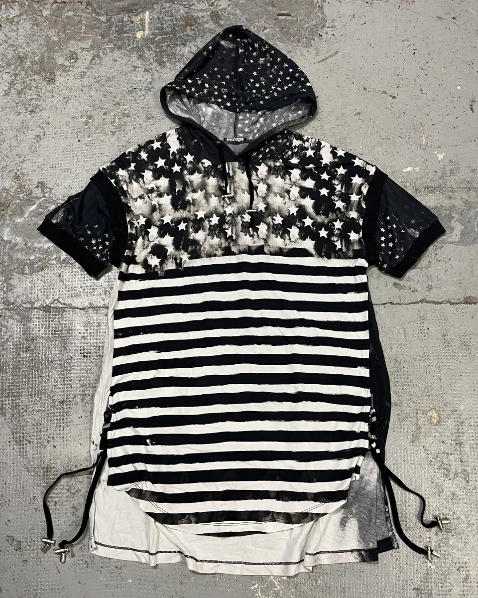 SS2018 Balmain USA Flag Black & White Dress