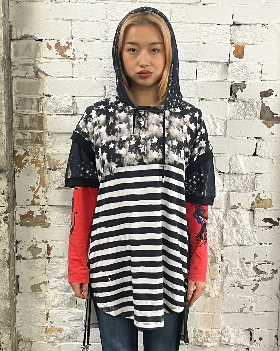SS2018 Balmain USA Flag Black & White Dress - Image 2