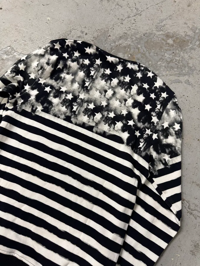 SS2018 Balmain USA Flag Black & White Striped Sweater - Image 6