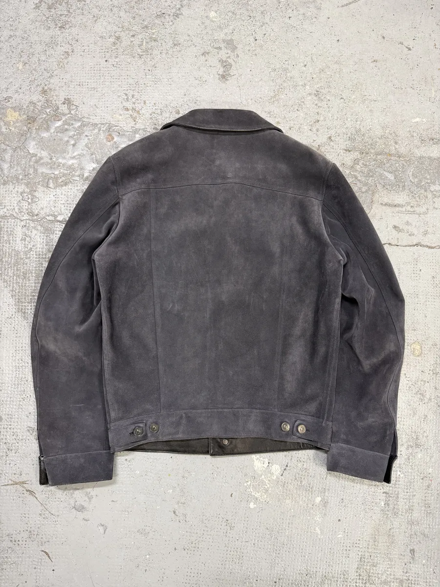 SS2018 Berluti Grey Gradient Leather Trucker Jacket by Haider Ackermann - Image 2