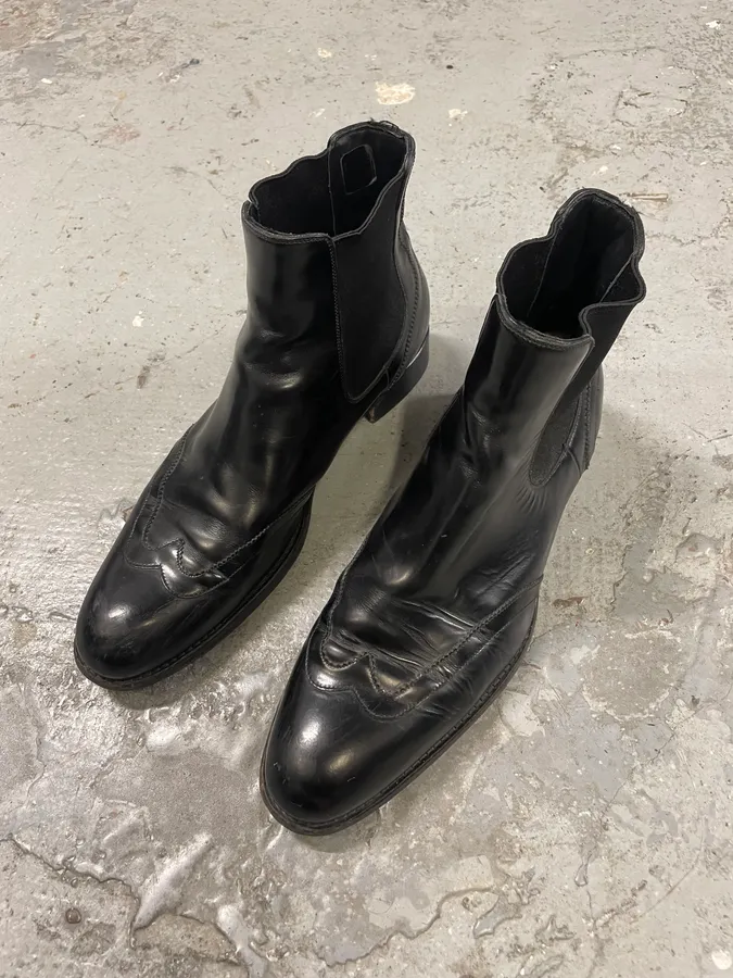SS2018 Dior Black Chelsea Leather Boots - Image 3