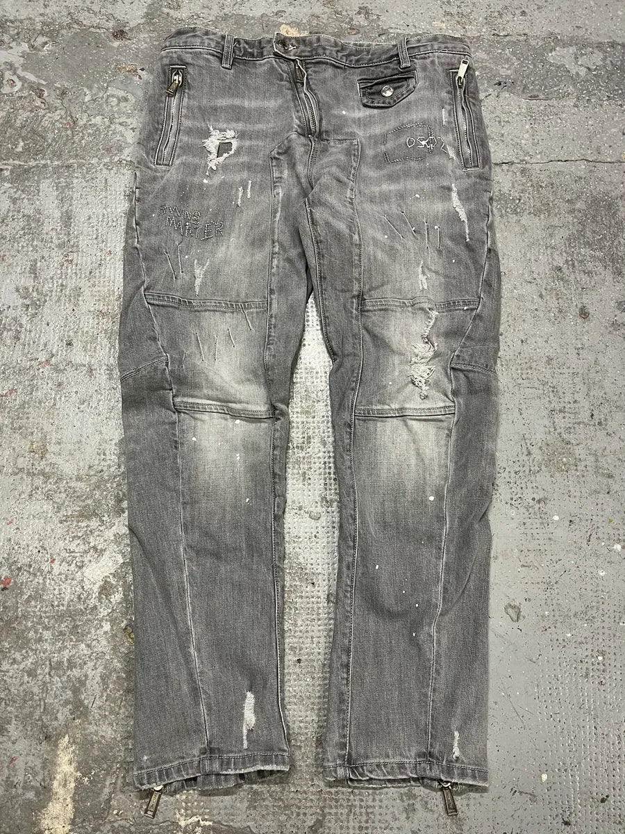 SS2018 DSquared2 Grey Twisted Denim Jeans