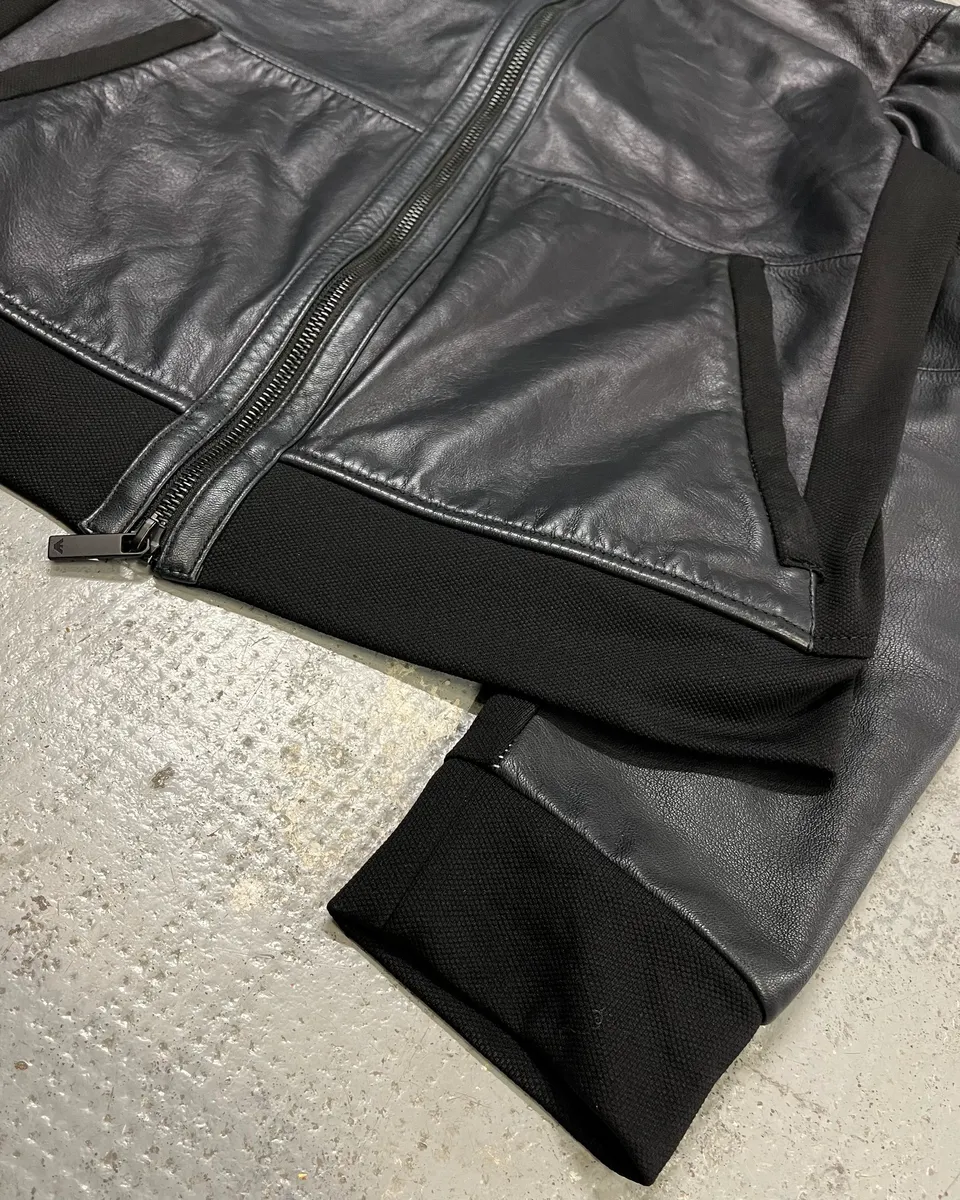 SS2018 Emporio Armani Black Hybrid Leather Jacket - Image 6