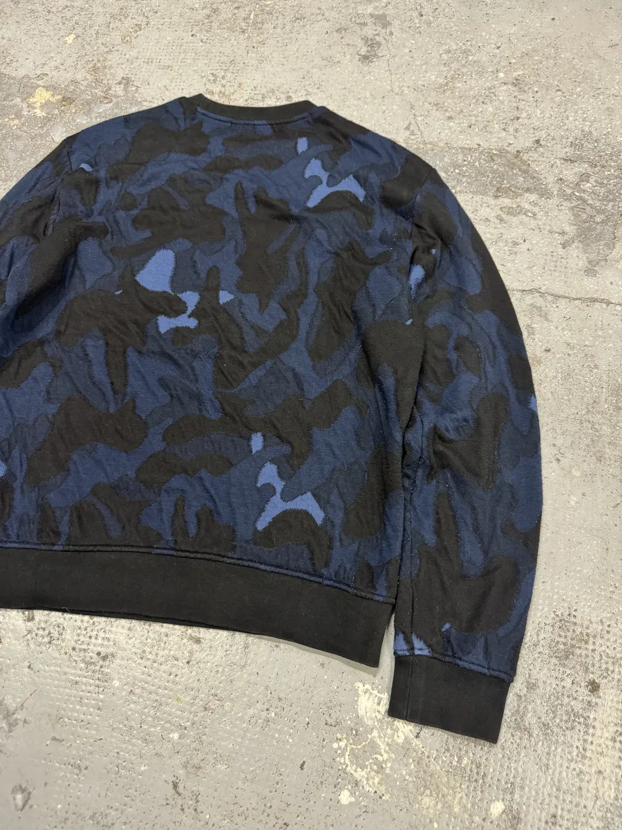 SS2018 Emporio Armani Camo Blue Sweater - Image 4