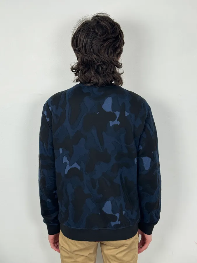 SS2018 Emporio Armani Navy Wool Camouflage Sweater - Image 3
