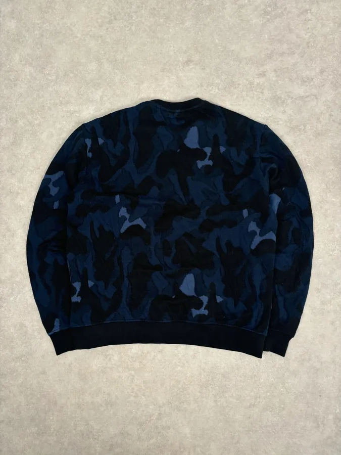 SS2018 Emporio Armani Navy Wool Camouflage Sweater - Image 5