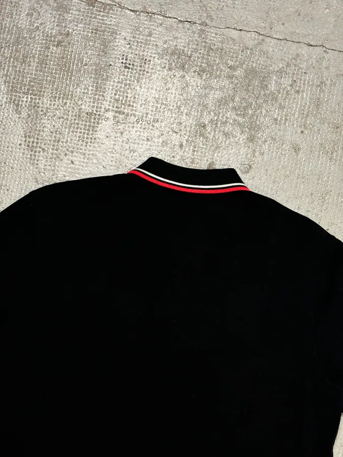 SS2018 Prada Black Contrast Stripe Polo Shirt - Image 6