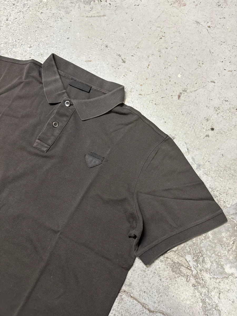 SS2018 Prada Minimalist Brown Polo Shirt - Image 6