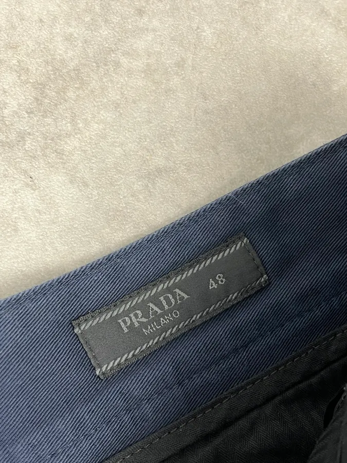 SS2018 Prada Navy Chino Shorts - Image 9