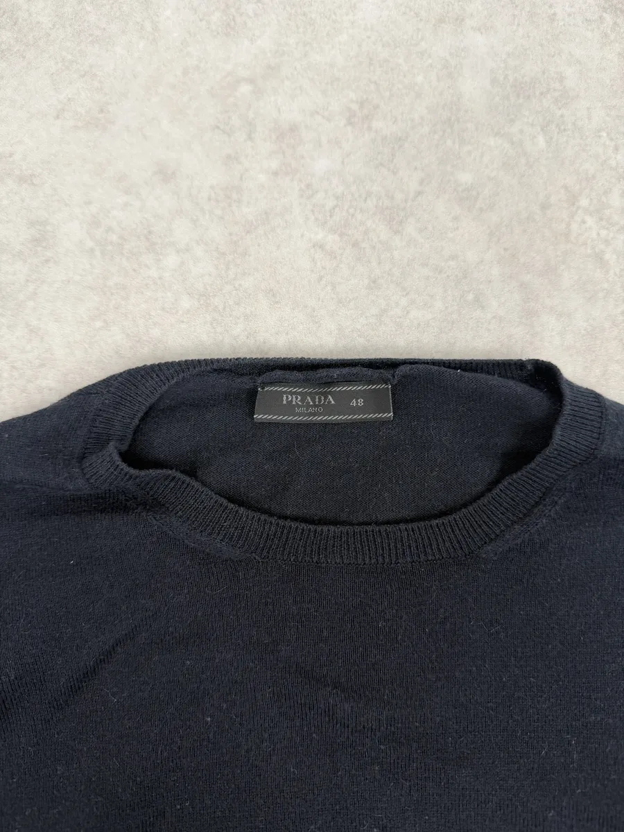 SS2018 Prada Navy Wool Sweater - Image 8