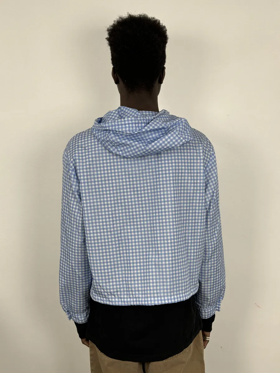 SS2018 Prada White & Blue Checkered Windbreaker Jacket - Image 2