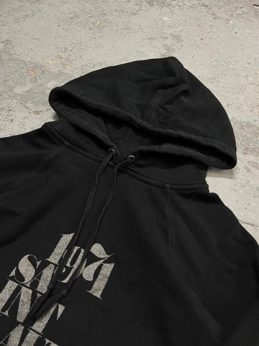 SS2018 Saint Laurent Black Propaganda Printed Hoodie - Image 4