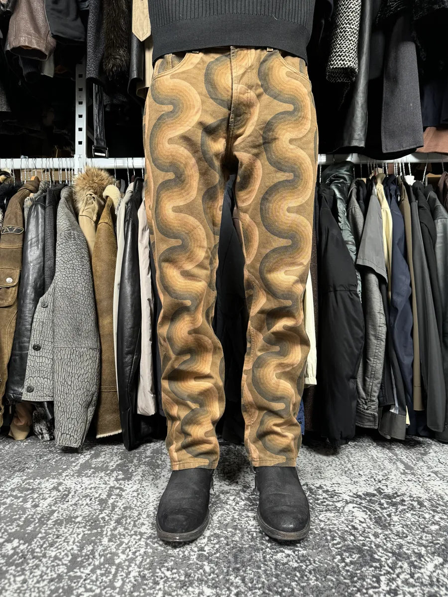 SS2019 Dries Van Noten Panton Brown Avant-Garde Abstract Pants - Image 3