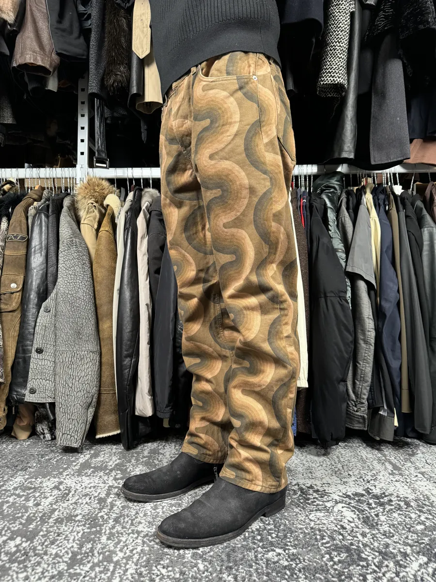 SS2019 Dries Van Noten Panton Brown Avant-Garde Abstract Pants - Image 4