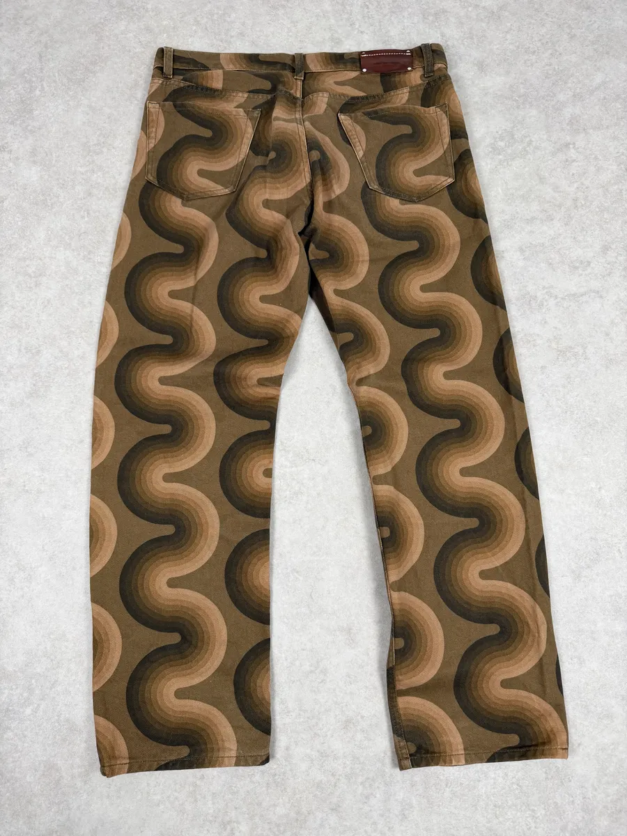 SS2019 Dries Van Noten Panton Brown Avant-Garde Abstract Pants - Image 7