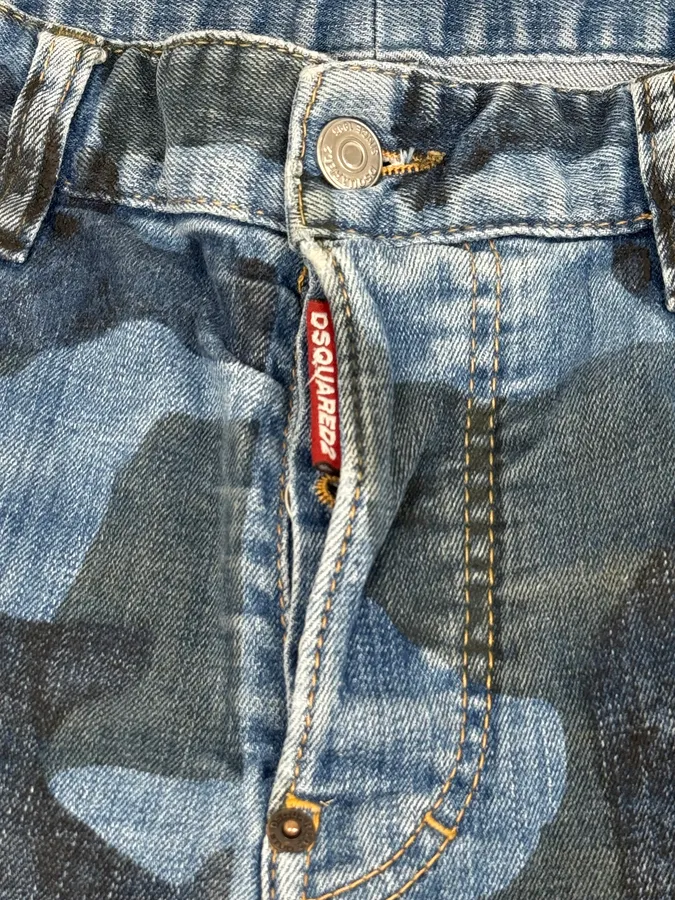 SS2019 DSquared2 Blue Camo Denim Jeans - Image 9
