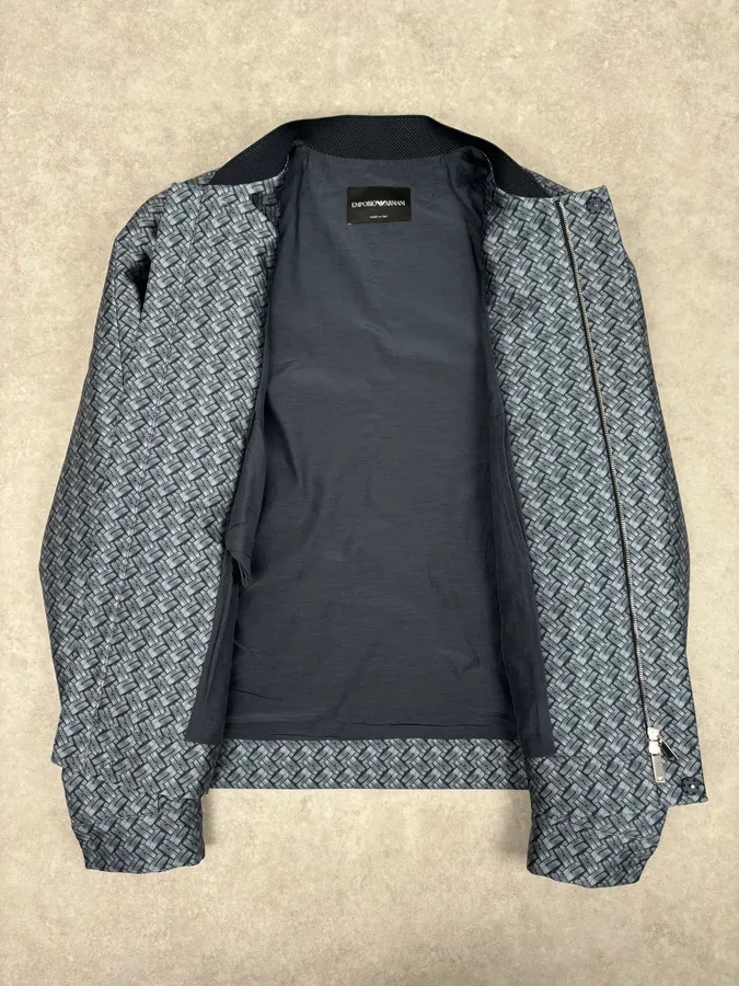 SS2019 Emporio Armani Blue Wavy Light Abstract Jacket - Image 6