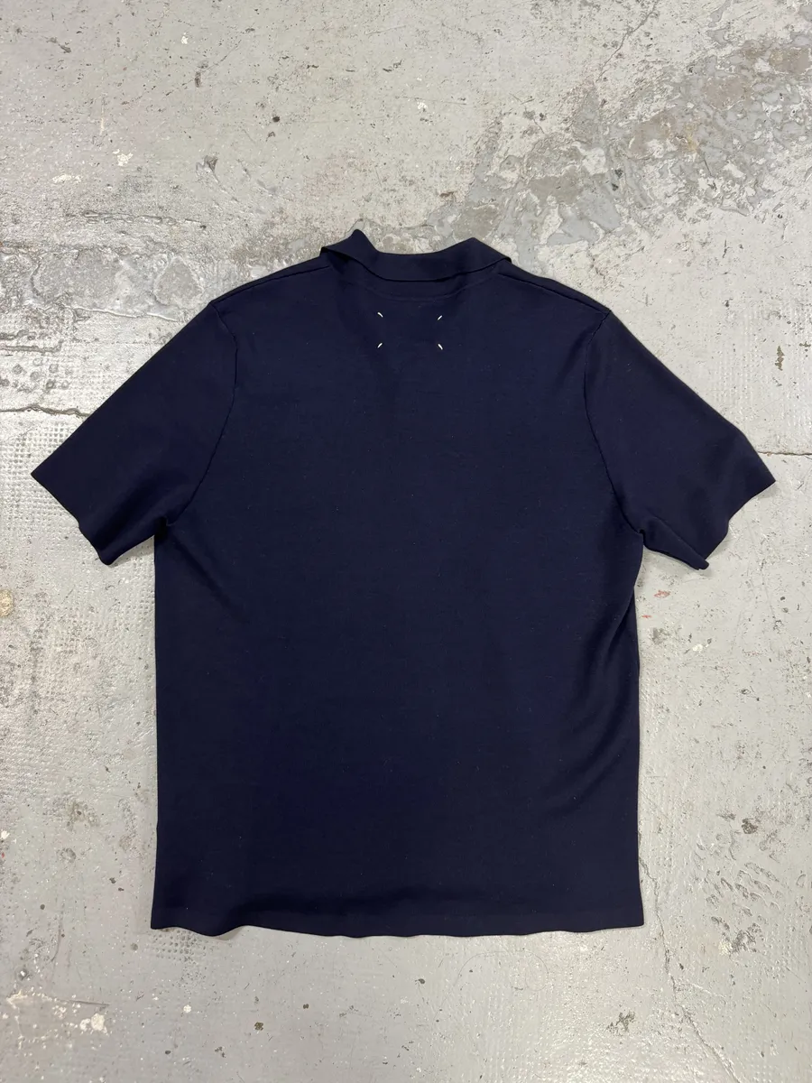 SS2019 Maison Margiela Navy Wool Signature Short Sleeves Shirt - Image 2