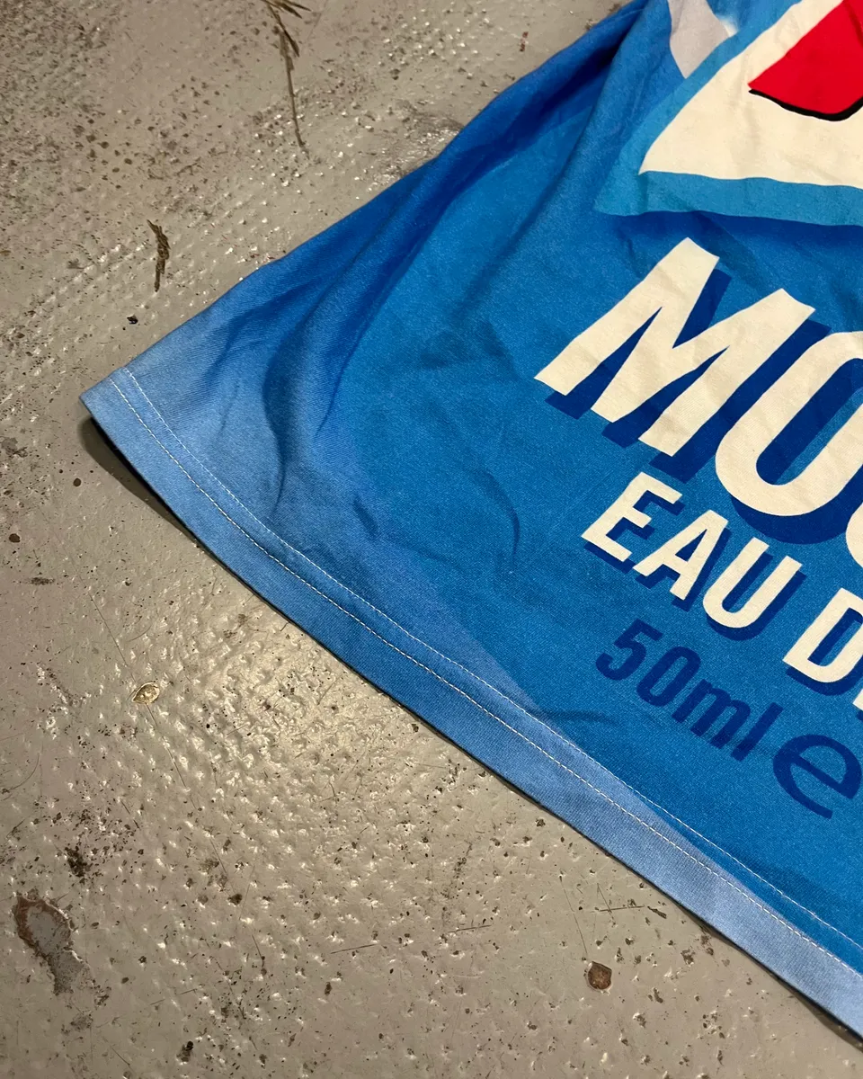 SS2019 Moschino Blue Fresh Fragrance Bottle T-Shirt - Image 7