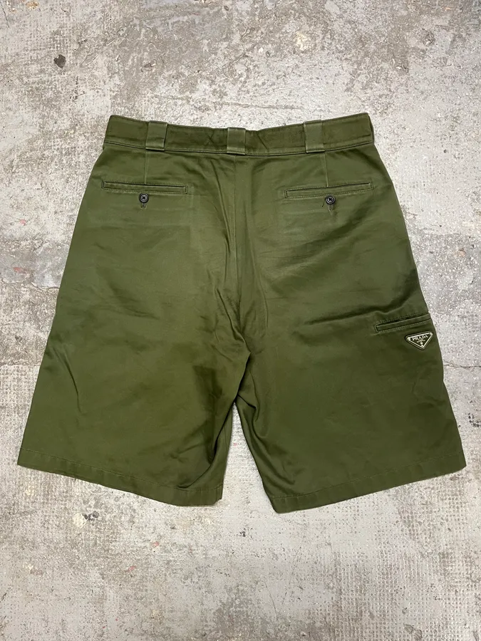 SS2019 Prada Olive Relaxed Ample Shorts