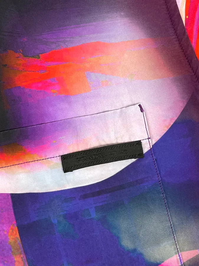 SS2019 Prada Psychedelic Amethyst Silk Bowling Shirt - Image 10