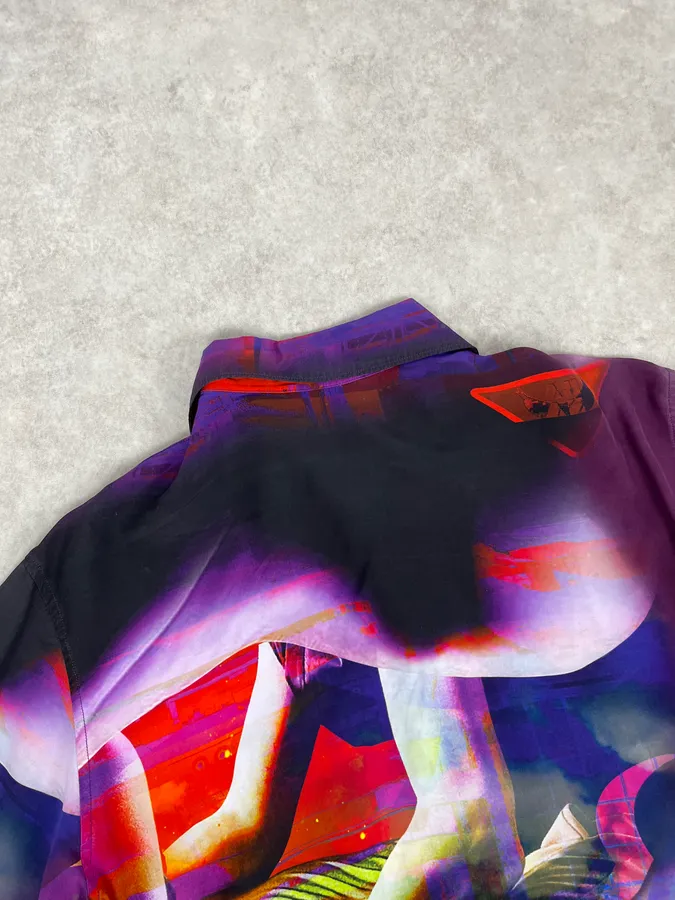 SS2019 Prada Psychedelic Amethyst Silk Bowling Shirt - Image 6