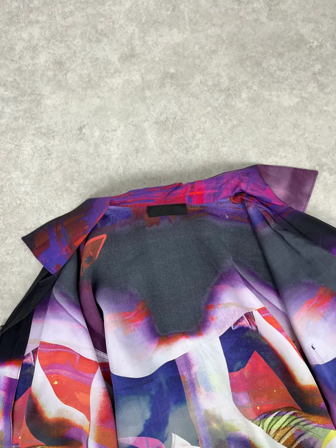 SS2019 Prada Psychedelic Amethyst Silk Bowling Shirt - Image 7