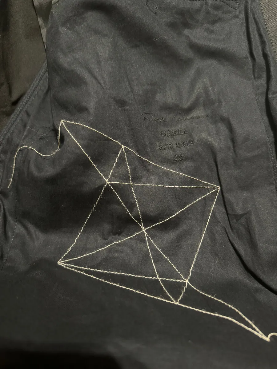 SS2019 Rick Owens Babel Architectural Black Modern Trench Jacket - Image 7