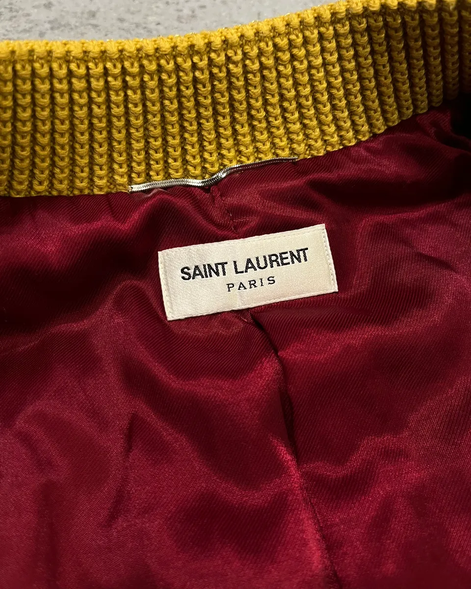 SS2019 Saint Laurent Bordeaux Velvet Gold Napoleon Officer Jacket - Image 11