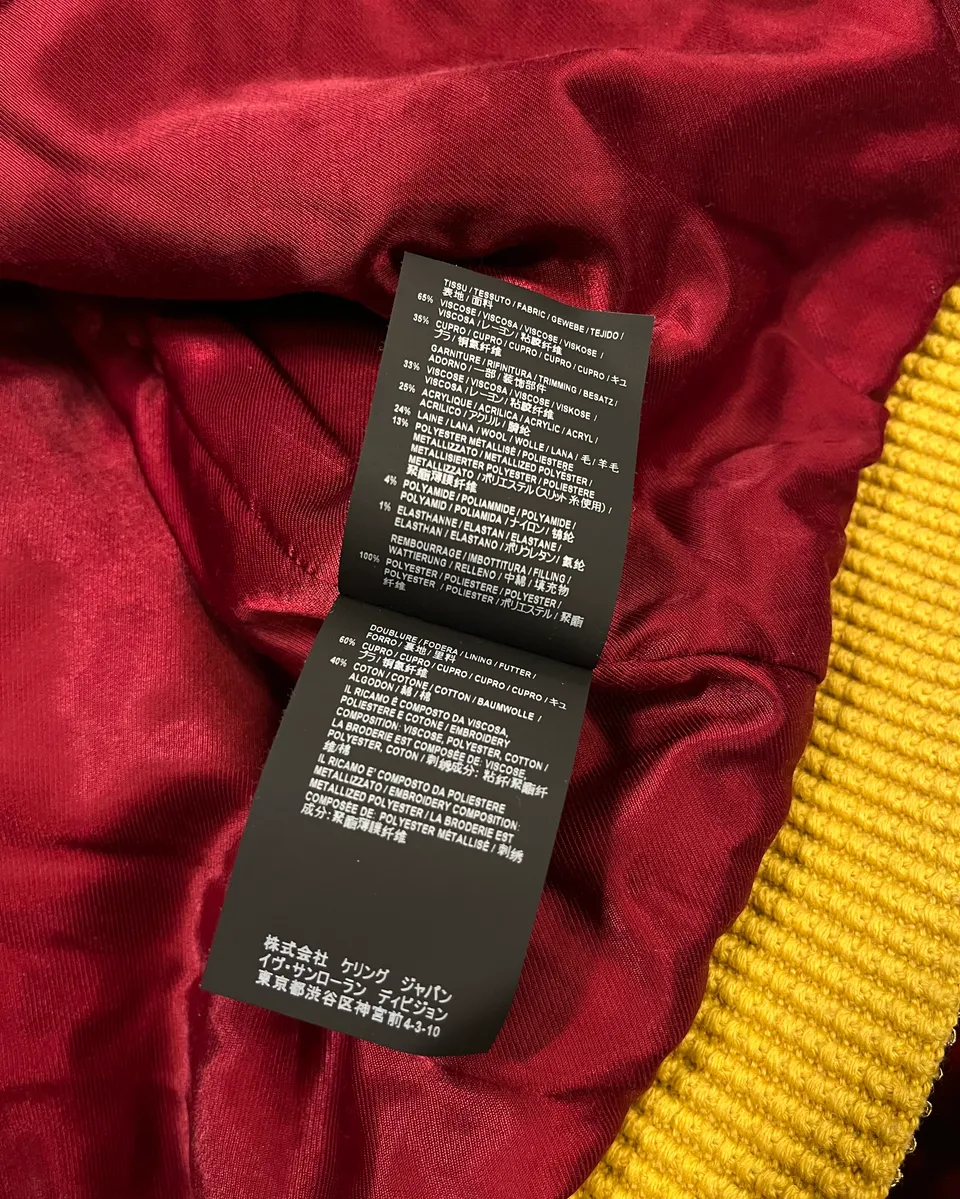 SS2019 Saint Laurent Bordeaux Velvet Gold Napoleon Officer Jacket - Image 13