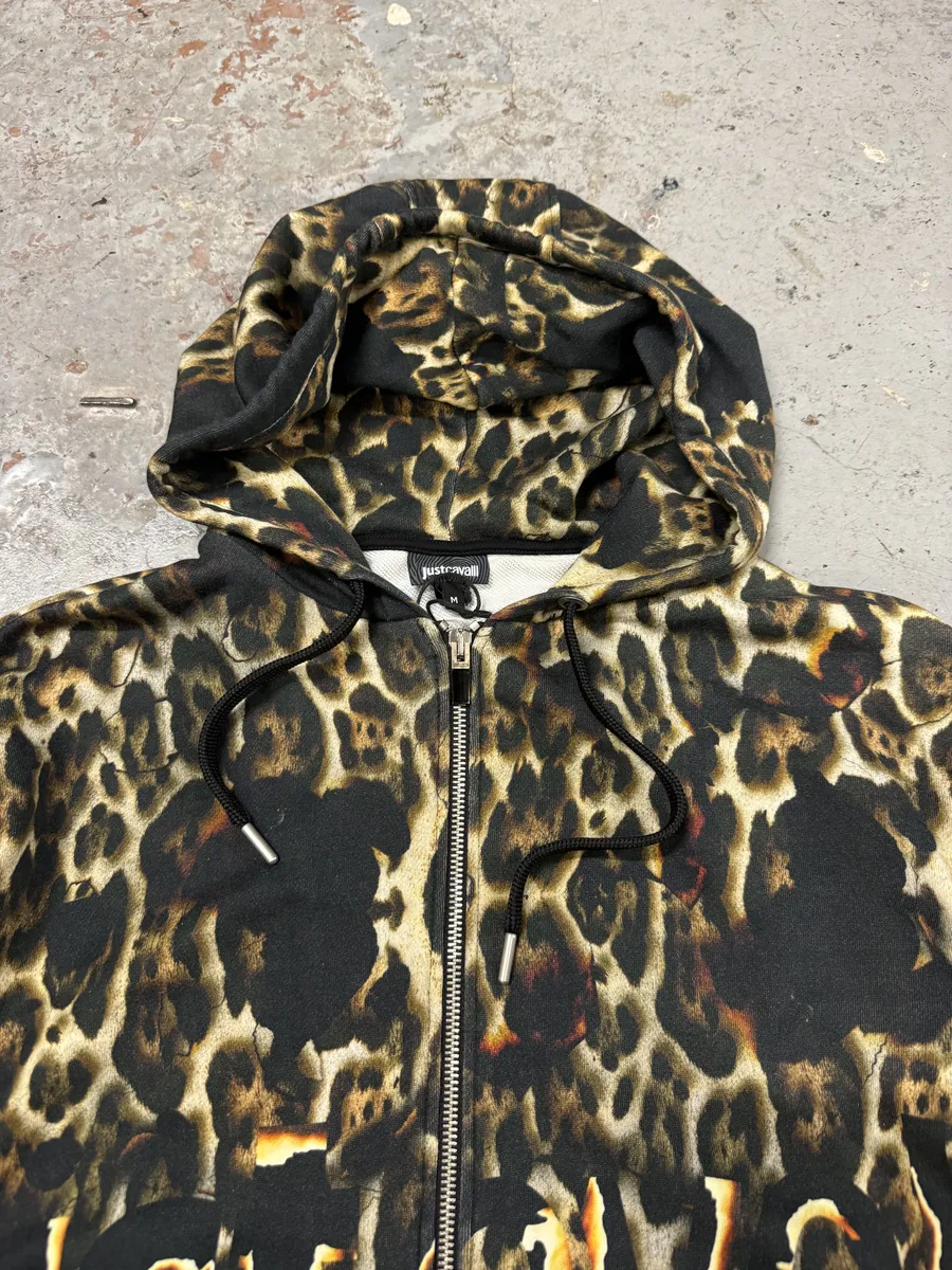 SS2020 Cavalli Black Fire Magma Zip-up Hoodie - Image 11