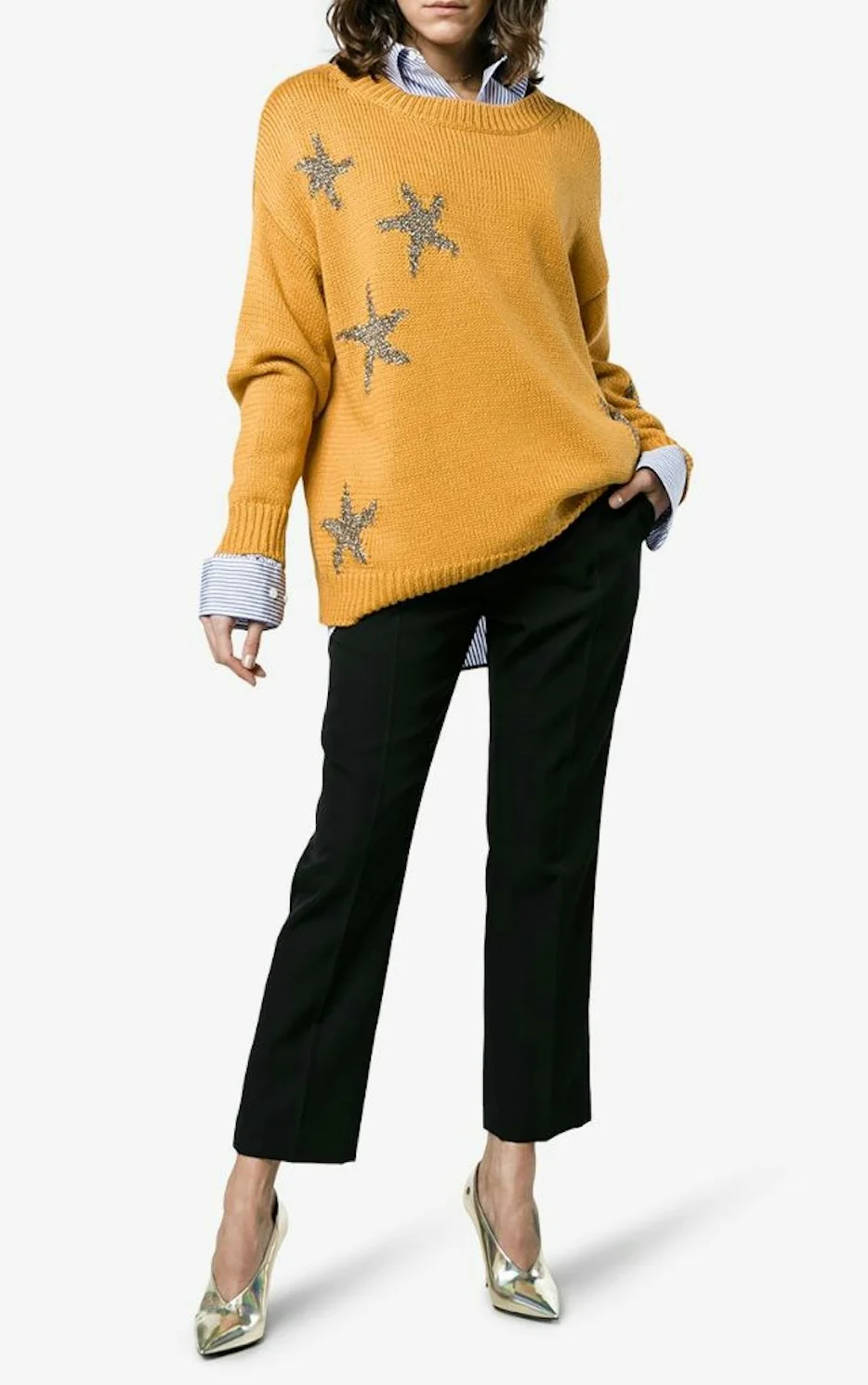 SS2020 Dries Van Noten Orange Star Galaxy Sweater - Image 4