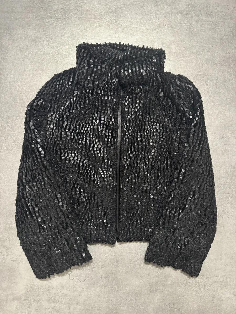 SS2020 Emporio Armani Black Light Plush Jacket - Image 4