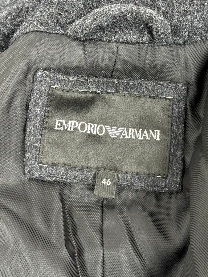 SS2020 Emporio Armani Grey Wool Classy Officer Duffle Coat - Image 10