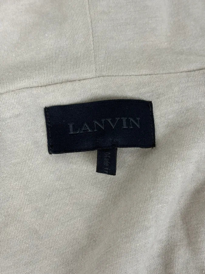 SS2020 Lanvin Beige Silk Layered Zip-up Hoodie - Image 10
