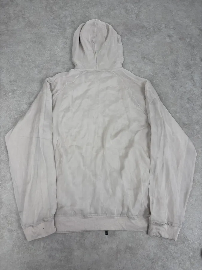 SS2020 Lanvin Beige Silk Layered Zip-up Hoodie - Image 6