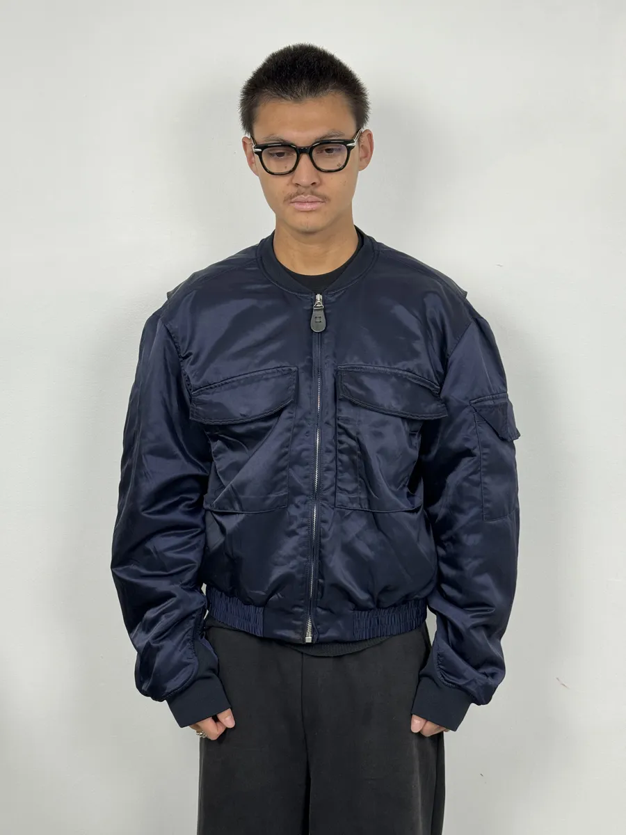 SS2020 Maison Margiela Navy Nylon Bomber Jacket - Image 3