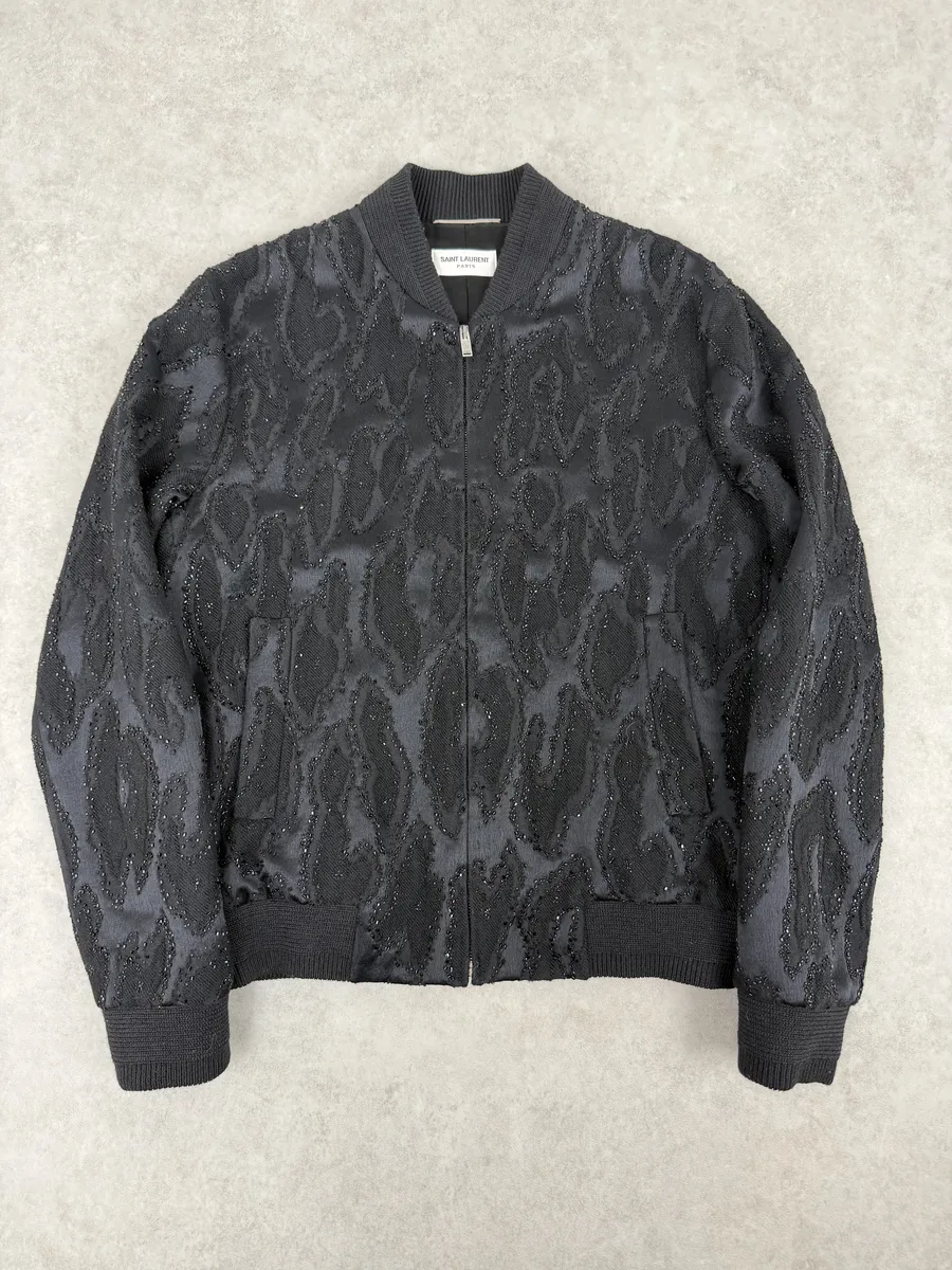 SS2020 Saint Laurent Black Dark Studded Bomber Jacket