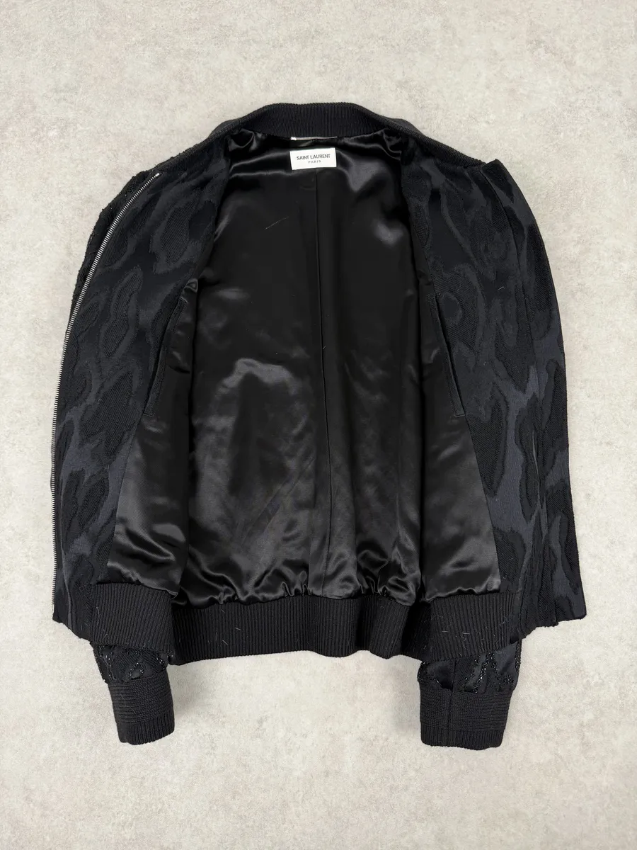 SS2020 Saint Laurent Black Dark Studded Bomber Jacket - Image 6