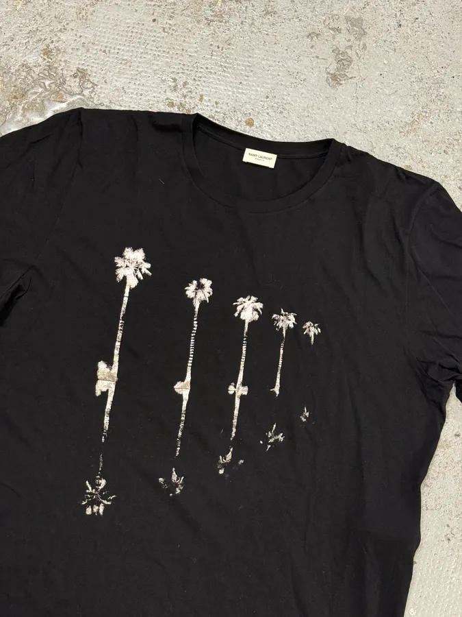 SS2020 Saint Laurent Black Palm Trees T-Shirt - Image 5