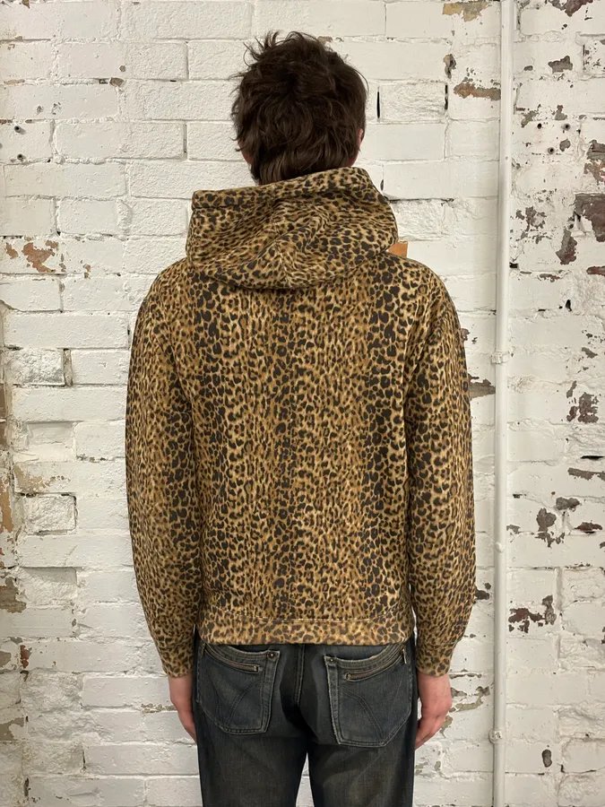SS2020 Saint Laurent Leopard Print Zip-up Hoodie - Image 3