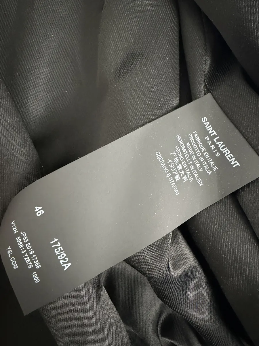SS2020 Saint Laurent Officer Black Satin Bomber Jacket - Image 11