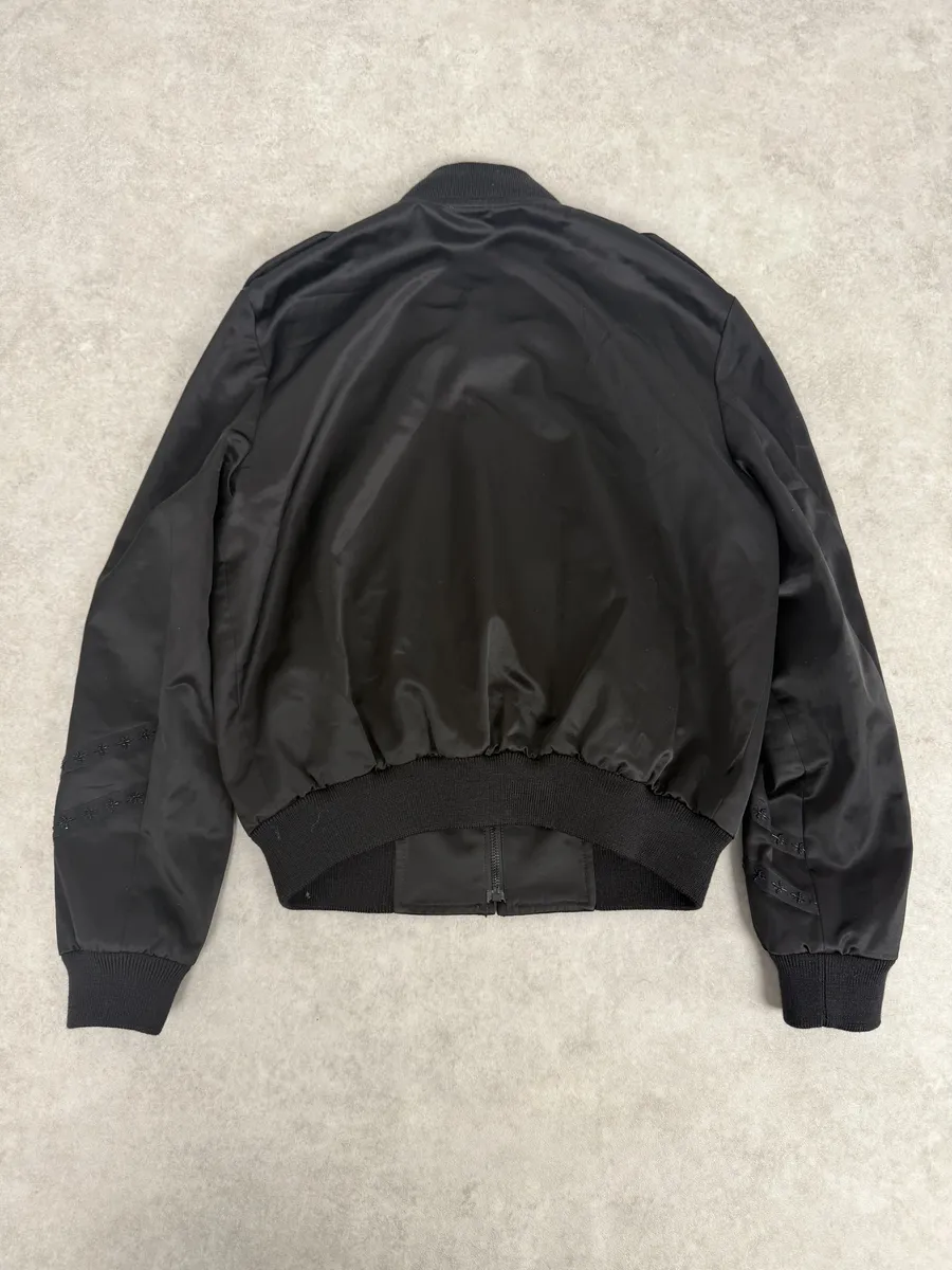SS2020 Saint Laurent Officer Black Satin Bomber Jacket - Image 2