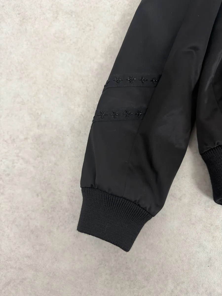 SS2020 Saint Laurent Officer Black Satin Bomber Jacket - Image 9