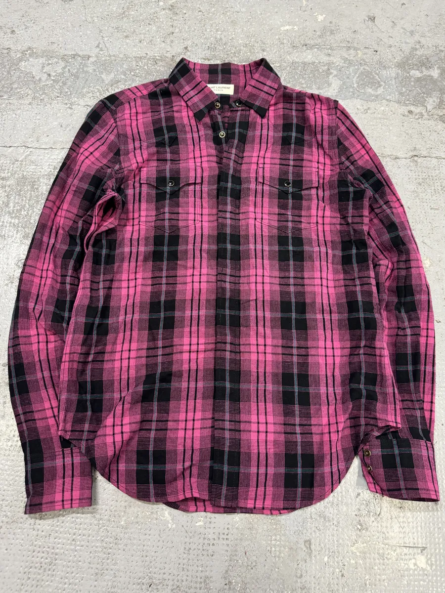 SS2020 Saint Laurent Pink & Black Shirt - Image 5