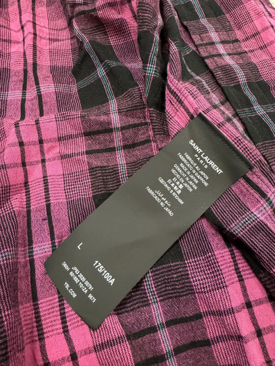 SS2020 Saint Laurent Pink & Black Shirt - Image 8