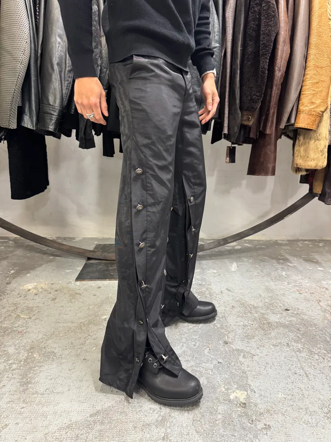 SS2020 Y/Project Black Buttoned Soft Pants - Image 4
